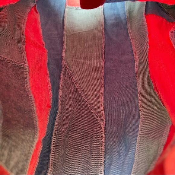 Vintage handmade color block denim patchwork jean jacket - Picture 5 of 5